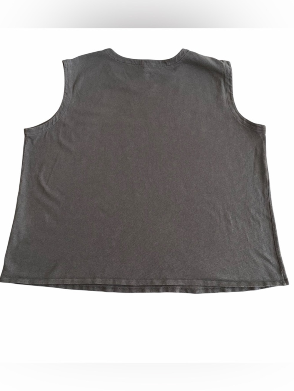 Eileen Fisher 2X Organic Cotton Charcoal Gray Tank Top Minimalist - Picture 6 of 8